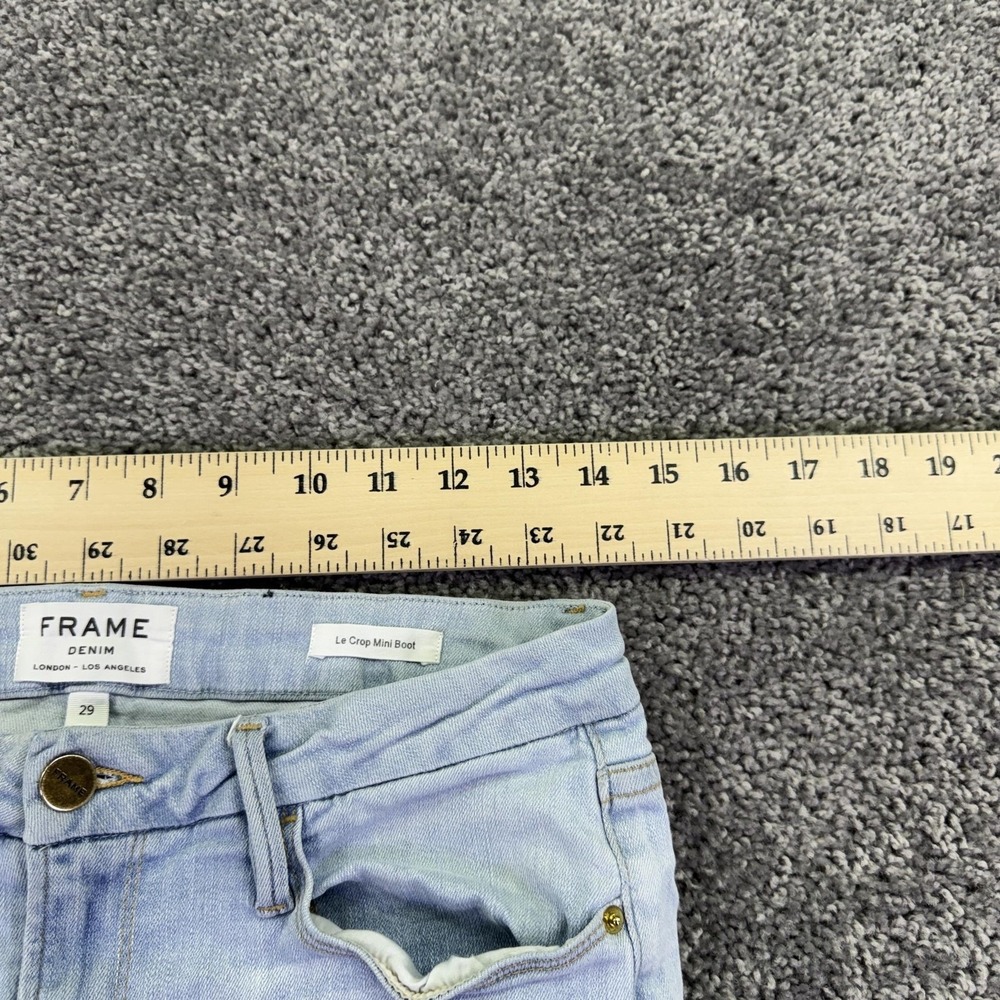 Frame Jeans Womens 29 Blue Le Crop Mini Boot Bootcut Light Wash Denim Stretch - Picture 3 of 8